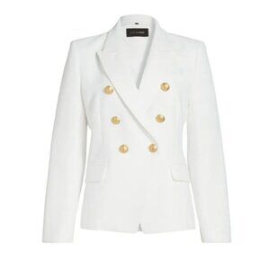 Kobi Halperin Jaxy Double-Breasted Blazer in Ivory with Gold Buttons